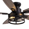 Siljoy 46 Inch Farmhouse Flush Mount Ceiling Fan with Light and Dual Blades (Remote Included 5 Blades)for Patio Bedroom and Living room - 3 of 4