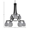 Toltec Lighting Paramount 9 - Light Chandelier in  Matte Black/Brushed Nickel with 5" Gray Matrix Shade - 2 of 2