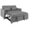 57'' Velvet 3-in-1 Pull Out Reclining Sofa Bed with Pillows, Solid Wood Frame, and Built-In Storage - 4 of 4