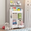RiverRidge Kids' Book Nook Cubby Toy and Art Storage Cabinet with Bookshelf, Drawers, and Hooks White with 2 10" Floating Bookshelves - 2 of 4