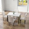 5 Piece Dining Table Set, Kitchen Set With 4 Upholstered Chair, Artificial Marble Table Top, Rubber Wooden Legs, Dining Table Set, Black+White - 2 of 4