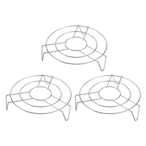 Unique Bargains Stainless Steel Round Cooking Racks for Roasting Baking 3 Pcs - 1 of 4