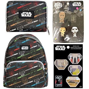 Funko Star Wars Accessories Bundle Backpack and Wallet and Pins - 1 of 4