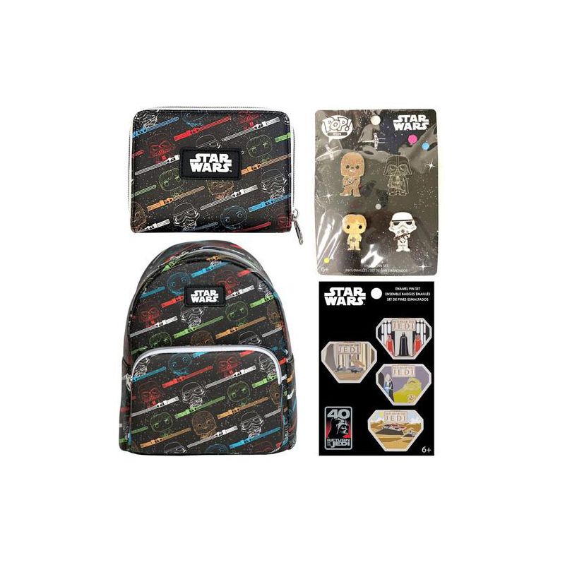 Funko Star Wars Accessories Bundle Backpack and Wallet and Pins, 1 of 6