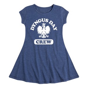 Girls' - Instant Message - Dyngus Day Crew Fit & Flair Cap Sleeve Graphic Dress - 1 of 4