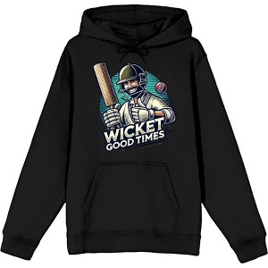 Cricket Sports "Wicket Good Time"  Adult Long Sleeve Hoodie - 1 of 2