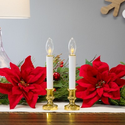 Northlight Single Light Window Candles - 9" - White - Set of 2