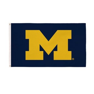 NCAA University Of Michigan Flag with Grommets, 3'x5' Michigan Wolverines Outdoor College Flags & Banners for Garden Patio Indoor Wall Décor - 1 of 4