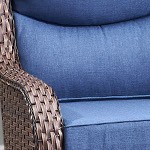 blue cushion/brown wicker