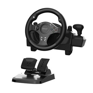 NBCP Gaming Racing Wheel, Steering Wheel for PC, 270 Degree Driving Force Sim Game Steering Wheel with Pedals and Responsive Gear for PC, PS3, PS4 - 1 of 4