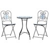 vidaXL Mosaic Bistro Set Blue and White Iron and Ceramic - 2 of 4