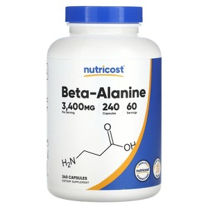 Nutricost Beta-Alanine, 3,400 mg, 240 Capsules (850 mg per Capsule) - 1 of 2