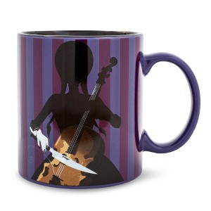 Silver Buffalo Addams Family Wednesday Cello Silhouette Ceramic Mug | Holds 20 Ounces - 1 of 4