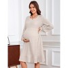 Coolmee Womens Maternity Square Neck Long Sleeve Fall Ruffle Dresses Casual Babydoll Sweater Dress - 4 of 4