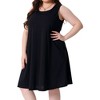 Agnes Orinda Women's Plus Size Boho Sleeveless Round Neck Midi Beach Sundress with Pocket - 2 of 4