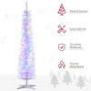 7' Prelit Christmas Trees, Pencil Artificial Christmas Tree with Colorful Surface Branches, Colorful LED Lights - 4 of 4