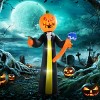 Syemin Inflatable Holiday Decorations Halloween Inflatables Outdoor Decoration Ghost with Pumpkin, Outdoor Blow Up Yard Decor, White, 43.3"*15.8"*59" - 2 of 4