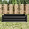 Black Metal Raised Bed Garden 4×2×1ft for Flower Planters, Vegetables Herb - 4 of 4