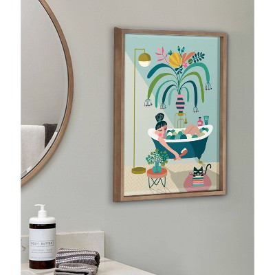 Time to Relax Framed Glass Poster with Gold Accents