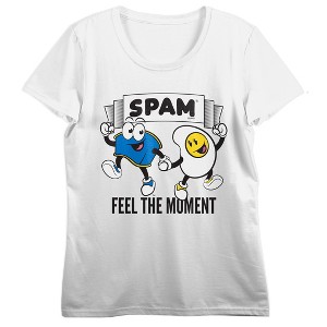 SPAM Feel the Moment Women's White Short Sleeve Tee - 1 of 4