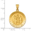 Black Bow Jewelry 18k Yellow Gold Round St Christopher Medal Pendant, 21mm (13/16 Inch) - 4 of 4
