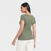 Women's Slim Fit Short Sleeve Ribbed Scoop Neck T-Shirt - A New Day™ - 2 of 4