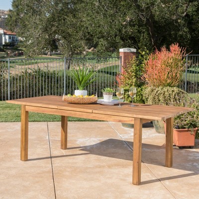 Chic Crate-Modern Extendable Dining Table – Expandable Wooden Family Dinner Table for Kitchen, Dining Room, Living Room, Beige