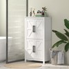 HOMCOM Bathroom Floor Cabinet, Farmhouse Bathroom Cabinet with Barn Doors, Bathroom Storage Cabinet with Adjustable Shelf - 2 of 4