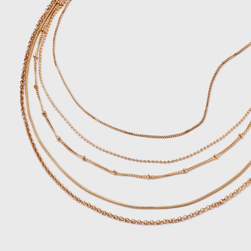 Dainty Multi-Strand 5 Row Necklace - Universal Thread&#8482; Gold, 5 of 6