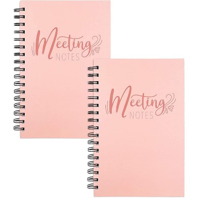Paper Junkie 2-Pack Pink Spiral Lined Meeting Notebook Journal (6 x 9 in, 160 Pages)