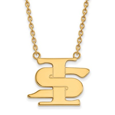 Black Bow Jewelry 10k Yellow Gold Indiana State Sycamores NCAA Necklace 18 Inch