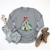 Christmas Tree Stitched - Women's Garment Dyed Long Sleeve Graphic T-Shirt - 2 of 4