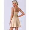 Allegra K Women's Plaid Zipper Front Strap Sleeveless Mini Party A-Line Dress - 4 of 4