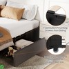Queen/ Full/King Bed Frame with 3 Storage Drawers Fabric Upholstered Platform Bed Wooden Slats Support No Box Spring Needed - 3 of 4
