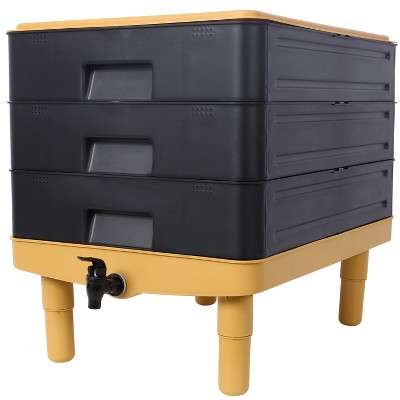 VYNXARIA 3-Tray Worm Farm Kit,65L Worm Composter,Indoor and Outdoor Worm Composter,Worm Compost Bin for Recycling Food Waste