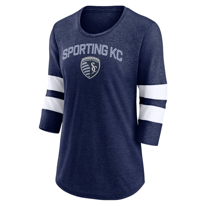 MLS Sporting Kansas City Women's 3/4 Sleeve Tri-Blend T-Shirt, 2 of 4
