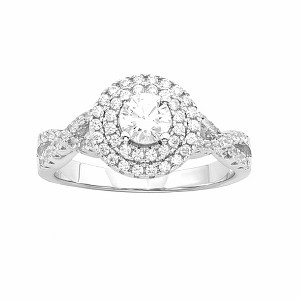 Amy and Annette 3.5 CTTW Sterling Silver Simulated Diamond Split Shank Engagement Ring -6 - 1 of 3
