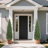 2 Pack Artificial Cedar Topiary Trees Outdoor, UV Resistant Fake Potted Plants for Porch, Patio, Wedding Decor, Realistic Faux Evergreen Shrubs - 3 of 4