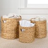 happimess Avery Bohemian Cottage Handwoven Hyacinth Cylinder Nesting Baskets with Handles - 2 of 4
