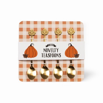4pk Novelty Stir Spoons Leaf - Bullseye's Playground™