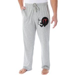 IT The Movie Men's Pennywise Face and Balloon Loungewear Pajama Pants Heather Grey - 1 of 3