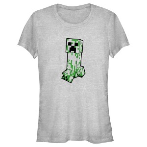 Juniors Womens Minecraft Creeper Creepin' T-Shirt - 1 of 4