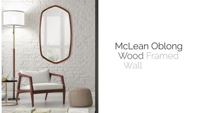 Walnut Brown Hexagon Wood Frame Wall Mirror