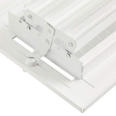 White Metal 4x12 Air Vent Register with Damper
