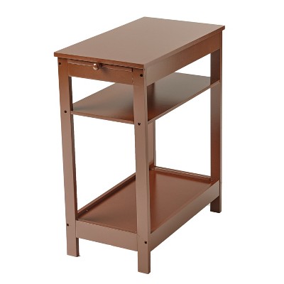 The Lakeside Collection Compact Side Accent Table with Sliding Pull Tray and Shelf