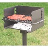 Pilot Rock CBP-135 Park-Style Steel Outdoor BBQ Charcoal Grill (Asadores de Carbon), Cooking Grate and Post for Camping or Backyard (2 Pack) - 4 of 4