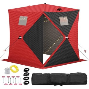 TackView Pop Up Ice Fishing Tent, Windproof Portable Hub Design - 1 of 4