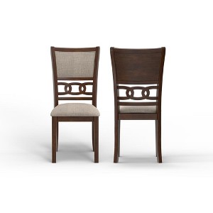 New Classic Furniture, Furniture Gia Solid Wood Dining Chairs in Cherry Brown (Set of 2) - 1 of 4