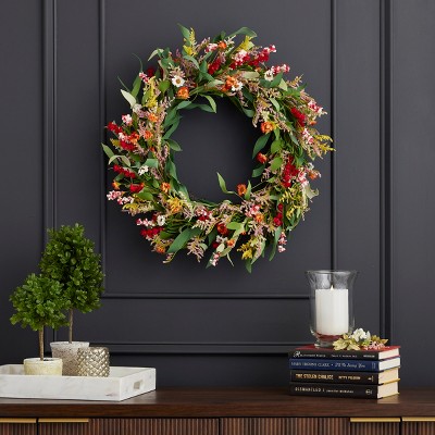 26-Inch Multicolor Artificial Floral Eucalyptus Wreath