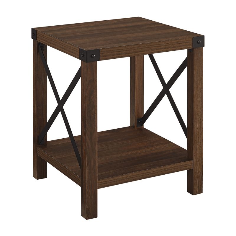 Sophie Rustic Industrial X Frame Side Table - Saracina Home, 1 of 15